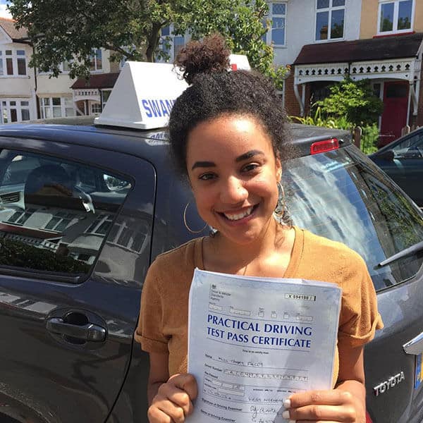 Pupil from Bromley passes her driving test with an automatic driving lesson from Swan Driving School