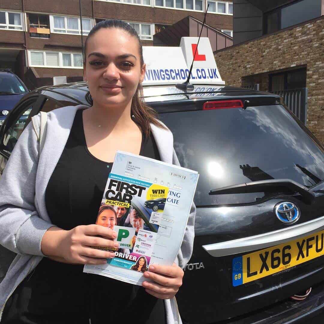 Congratulations to Mela from Lewisham for pass her Driving test with an automatic driving course from Swan Driving School
