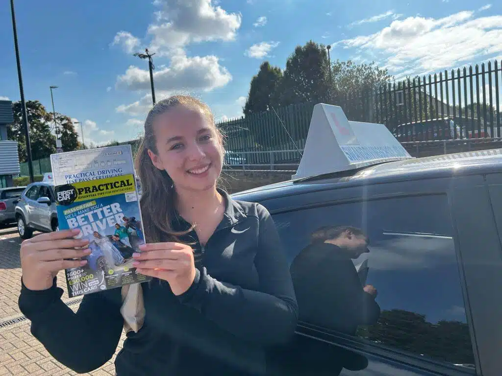 Ellie Ovenell passes her driving test in an automatic car in Sidcup